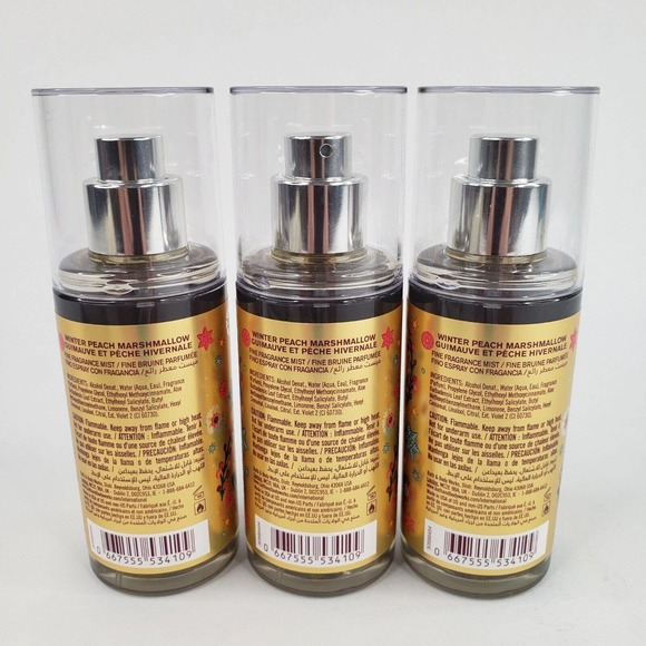 3 HOPE Winter Peach Marshmallow Fragrance Mist Spray Travel Size Bath Body Works - Picture 2 of 4